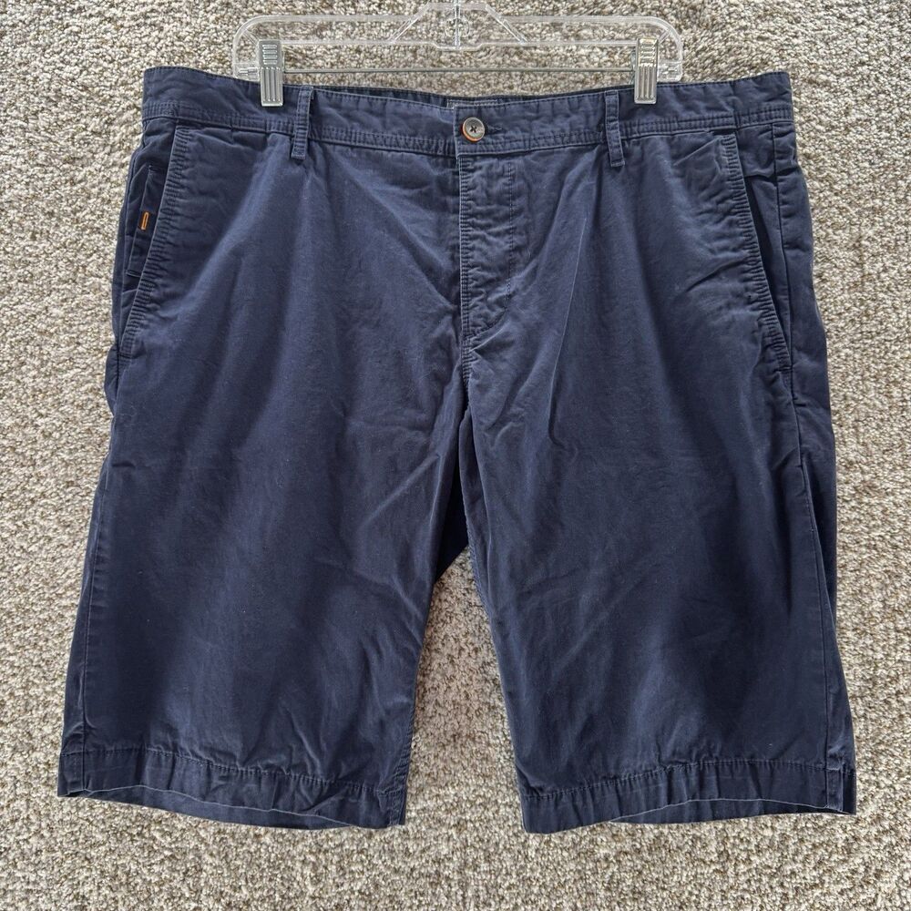 Hugo Boss Shorts Mens 38 Blue‎ Chino Schino 100% Cotton Flat Front Casual Adult